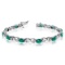 Oval Emerald and Diamond XOXO Link Bracelet 14k White Gold (7.00ctw)