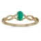 Certified 10k Yellow Gold Oval Emerald Ring 0.16 CTW