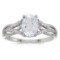 Certified 14k White Gold Oval White Topaz And Diamond Ring 1.62 CTW