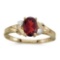 Certified 10k Yellow Gold Oval Garnet And Diamond Ring 0.74 CTW
