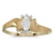 Certified 14k Yellow Gold Oval White Topaz And Diamond Satin Finish Ring 0.24 CTW