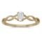 Certified 10k Yellow Gold Oval White Topaz Ring 0.23 CTW