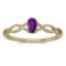 Certified 10k Yellow Gold Oval Amethyst Ring 0.18 CTW