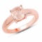 14K Rose Gold Plated 1.40 Carat Genuine Morganite .925 Sterling Silver Ring