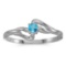 Certified 14k White Gold Round Blue Topaz Ring 0.11 CTW