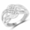 0.42 Carat Genuine White Diamond .925 Sterling Silver Ring