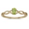 Certified 10k Yellow Gold Oval Peridot Ring 0.19 CTW