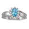 Certified 10k White Gold Oval Blue Topaz And Diamond Ring 0.54 CTW