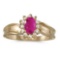 Certified 10k Yellow Gold Oval Ruby And Diamond Ring 0.5 CTW