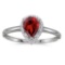 Certified 14k White Gold Pear Garnet And Diamond Ring 0.65 CTW