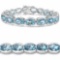 47.50 Carat Genuine Blue Topaz .925 Sterling Silver Bracelet Bracelet