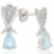 4/5 CARAT BABY SWISS BLUE TOPAZ & DIAMOND 925 STERLING SILVER EARRINGS