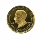 WWII Commemorative Proof Gold Medal 7g. 1958 Vitorrio Emanuel III