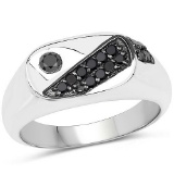 0.31 Carat Genuine Black Diamond .925 Sterling Silver Ring