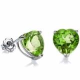 0.91 CARAT TW (2 PCS) PERIDOT PLATINUM OVER 0.925 STERLING SILVER EARRINGS