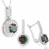 3 CARAT MYSTIC GEMSTONE & DIAMOND 925 STERLING SILVER SET