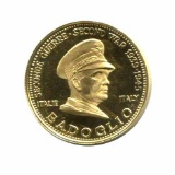 WWII Commemorative Proof Gold Medal 7g. 1958 Badoglio