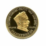 WWII Commemorative Proof Gold Medal 7g. 1958 Mannerheim