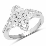 0.55 Carat Genuine White Diamond .925 Sterling Silver Ring