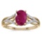 Certified 14k Yellow Gold Oval Ruby And Diamond Ring 1.07 CTW