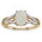 Certified 14k Yellow Gold Oval Opal And Diamond Ring 0.58 CTW