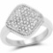 0.23 Carat Genuine White Diamond .925 Sterling Silver Ring