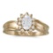 Certified 10k Yellow Gold Oval White Topaz And Diamond Ring 0.62 CTW