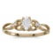 Certified 14k Yellow Gold Oval White Topaz And Diamond Ring 0.25 CTW
