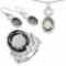 27.00 Carat Genuine Amethyst .925 Sterling Silver Ring, Pendant and Earrings Set