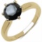 2.57 Carat Genuine Black Diamond 10K Yellow Gold Ring