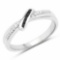 0.15 Carat Genuine White Diamond and Black Diamond .925 Sterling Silver Ring