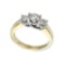Certified 14k Yellow Gold 0.75 Ct Three Stone Trellis Diamond Ring 0.75 CTW