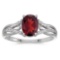 Certified 14k White Gold Oval Garnet And Diamond Ring 1.26 CTW