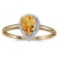 Certified 14k Yellow Gold Pear Citrine And Diamond Ring 0.54 CTW