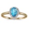 Certified 14k Yellow Gold Pear Blue Topaz And Diamond Ring 0.78 CTW