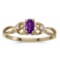 Certified 14k Yellow Gold Oval Amethyst And Diamond Ring 0.2 CTW