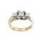Certified 14k Yellow Gold 1.00 Ct Three Stone Trellis Diamond Ring 1 CTW