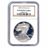 Certified Proof Silver Eagle PF69 2004