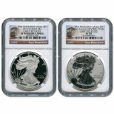 Certified 2012-S American Eagle 2pc Proof Silver Set PF70 NGC Early Release