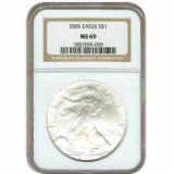 Certified Uncirculated Silver Eagle 2005 MS69