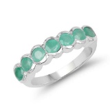 1.19 Carat Genuine Emerald .925 Sterling Silver Ring