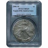 Certified 2006-W 20th Anniversary American Eagle Silver Uncirculated MS69 PCGS