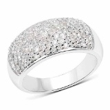 0.96 Carat Genuine White Diamond .925 Sterling Silver Ring