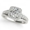 CERTIFIED PLATINUM 1.02 CT G-H/VS-SI1 DIAMOND HALO ENGAGEMENT RING