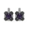 2.67 Carat Genuine Amethyst, White Sapphire & Black Diamond .925 Streling Silver Earrings