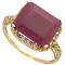 6.1 CARAT TW (19 PCS) GENUINE RUBY & GENUINE DIAMOND 14K SOLID YELLOW GOLD RING