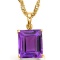 3.4 CARAT TW (1 PCS) AMETHYST 10K SOLID YELLOW GOLD PENDANT