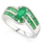 GENUINE EMERALD 925 STERLING SILVER RING