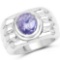 3.55 Carat Genuine Tanzanite .925 Sterling Silver Ring