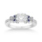 Butterfly Diamond and Sapphire Engagement Ring Platinum (0.70ct)